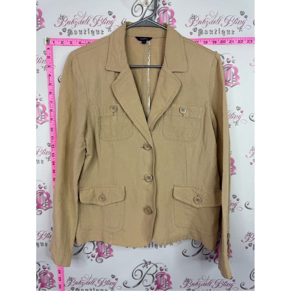 Reitmans linen blazer Tan Women's Button-Front Blazer Jacket